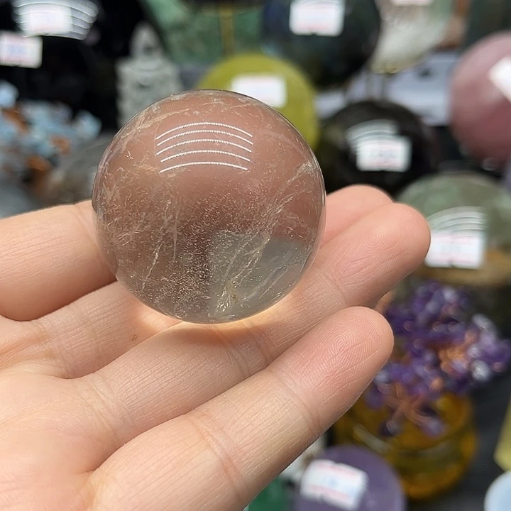 水晶珠宝半成品未镶嵌84克白水晶球