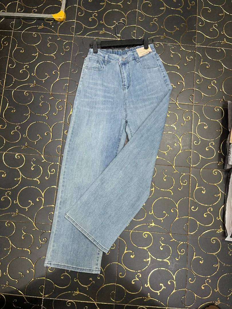 新款高腰万能腰显瘦牛仔裤女直筒阔腿裤休闲百搭9989