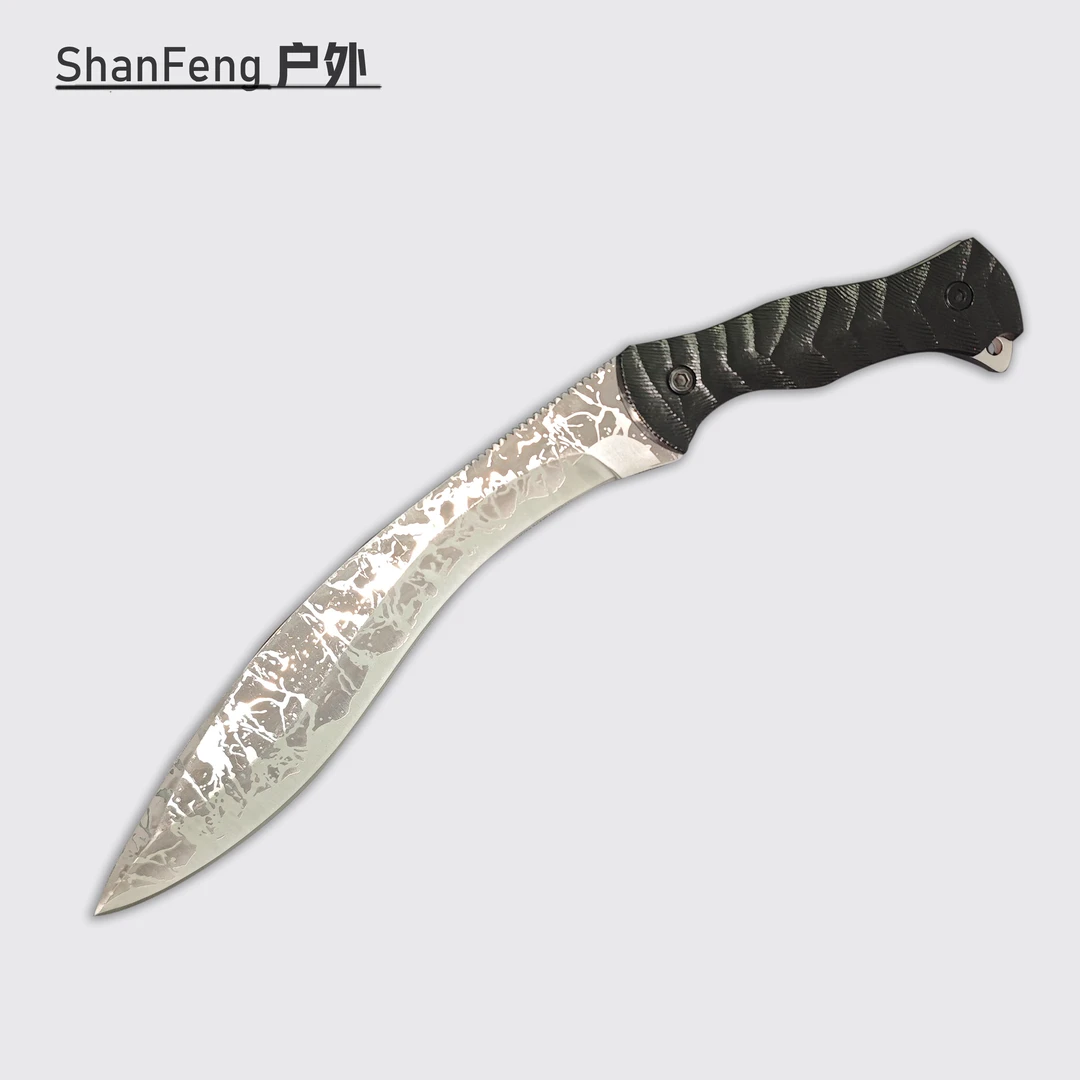 热销狗腿刀尼泊尔刀户外野营防身高硬度荒野战术刀露营丛林探险刀