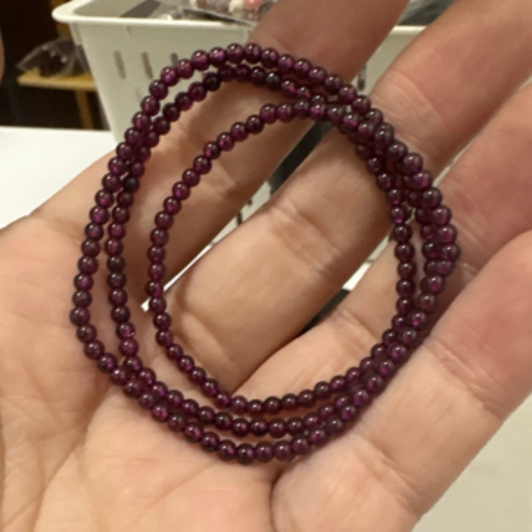 三圈石榴石3mm手串A210