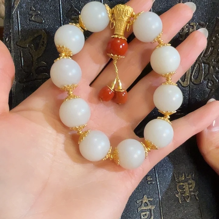 手串未镶嵌和田玉圆*