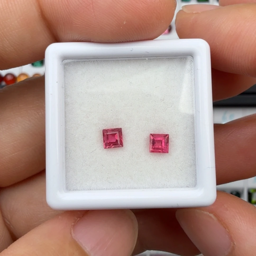 红宝石裸石天然无烧3.2*3.2mm一对