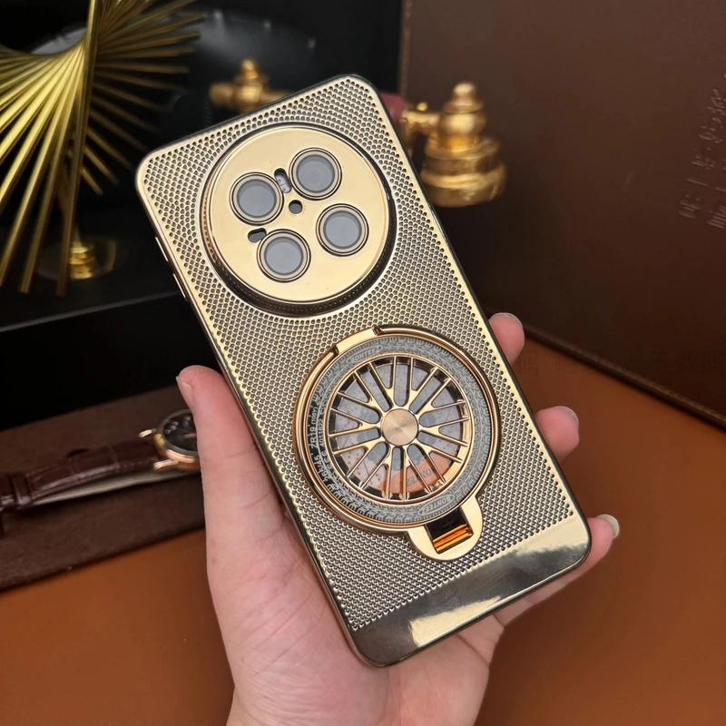 适用华为Mate70/pro优享版解压支架自带镜头膜电镀散热透气手机壳