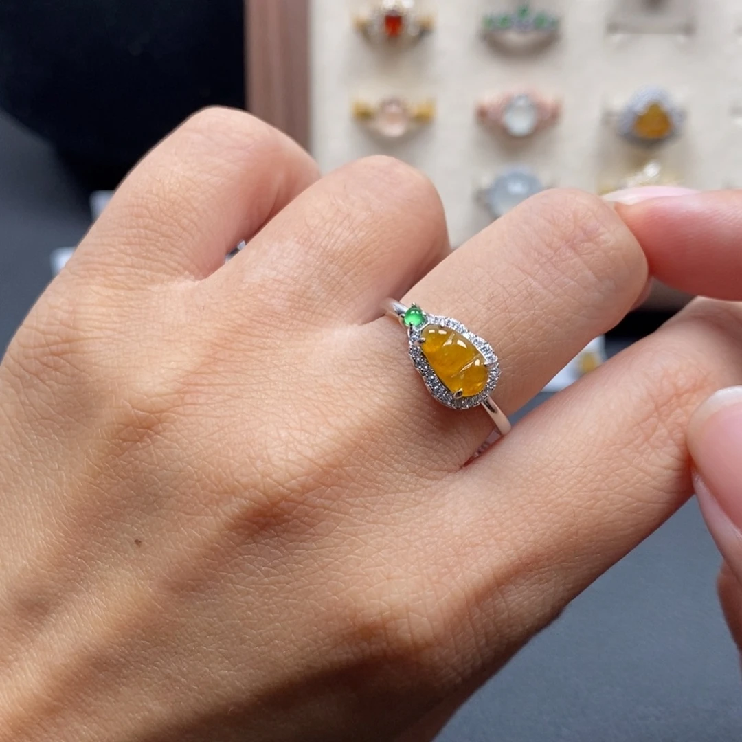 翡翠银S925镶嵌戒指