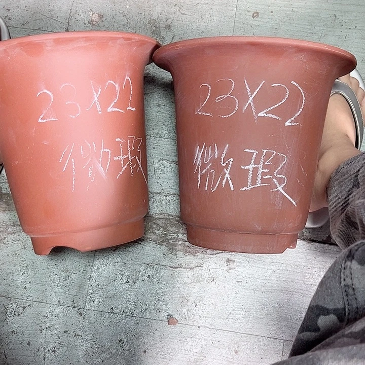 灰***色紫砂花盆宜兴紫砂花盆