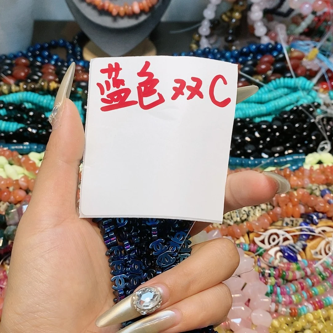 散珠玛瑙/玉髓双c黑胆石一条