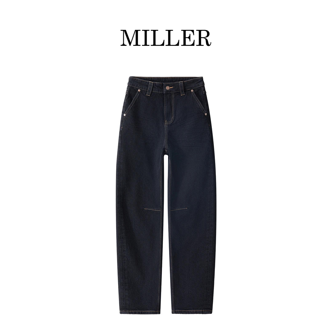 MILLER [画卷]加厚休闲百搭结构设计香蕉裤牛仔裤弯刀裤-D0818