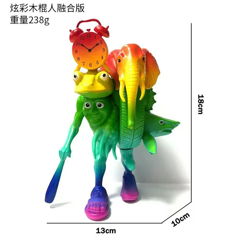 融合怪新款炫彩木棍人通通通手办玩具ai山海经合体异兽模型玩偶
