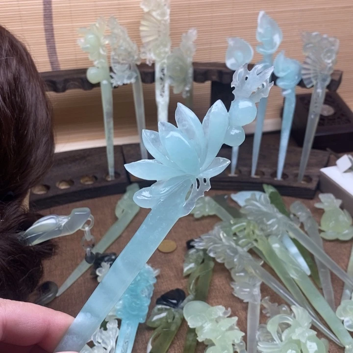 蛇纹石玉未镶嵌发饰