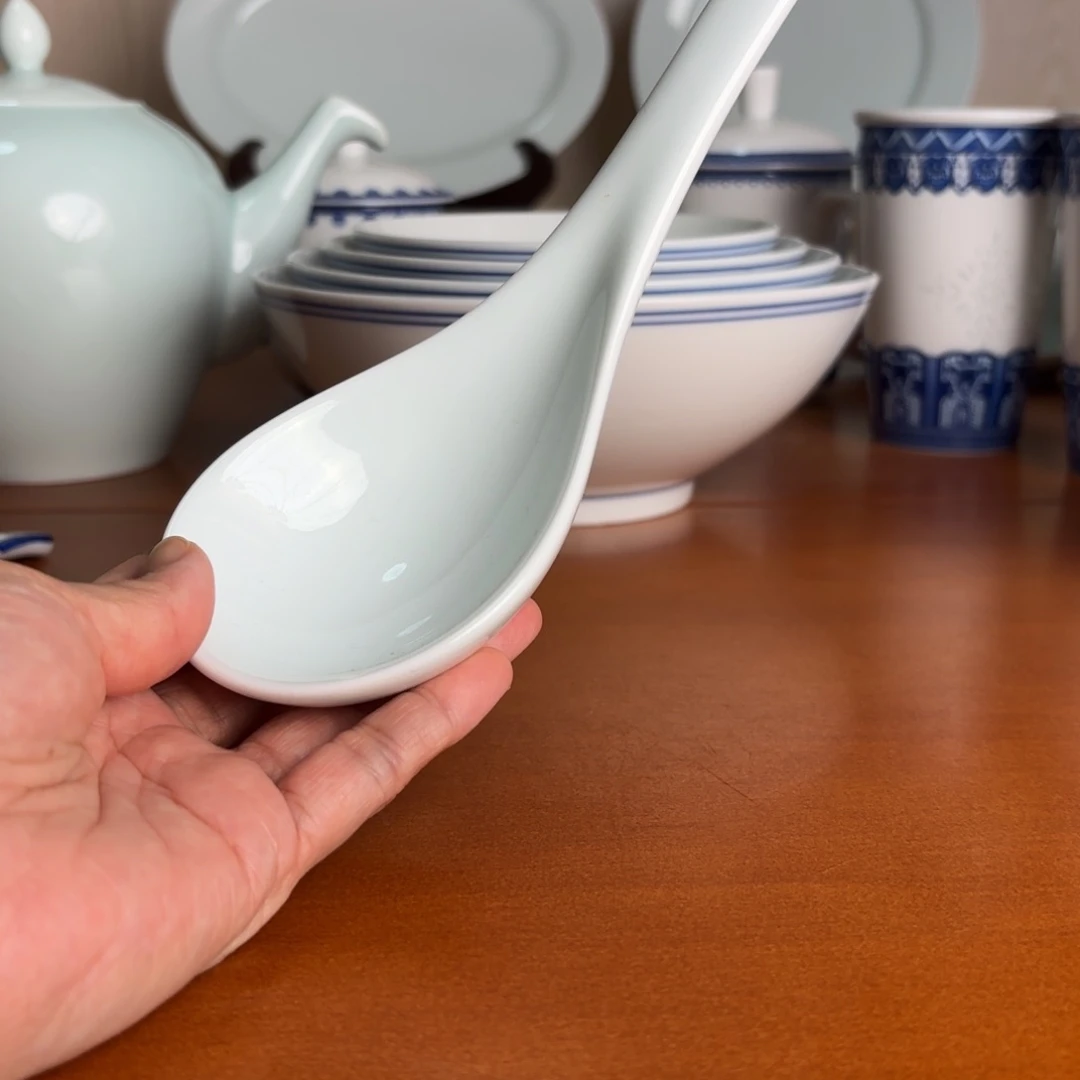 碗影青大汤勺手工一个