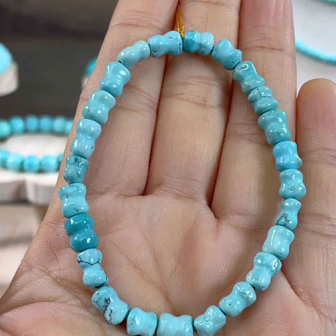 绿松石未镶嵌套链节节高手串