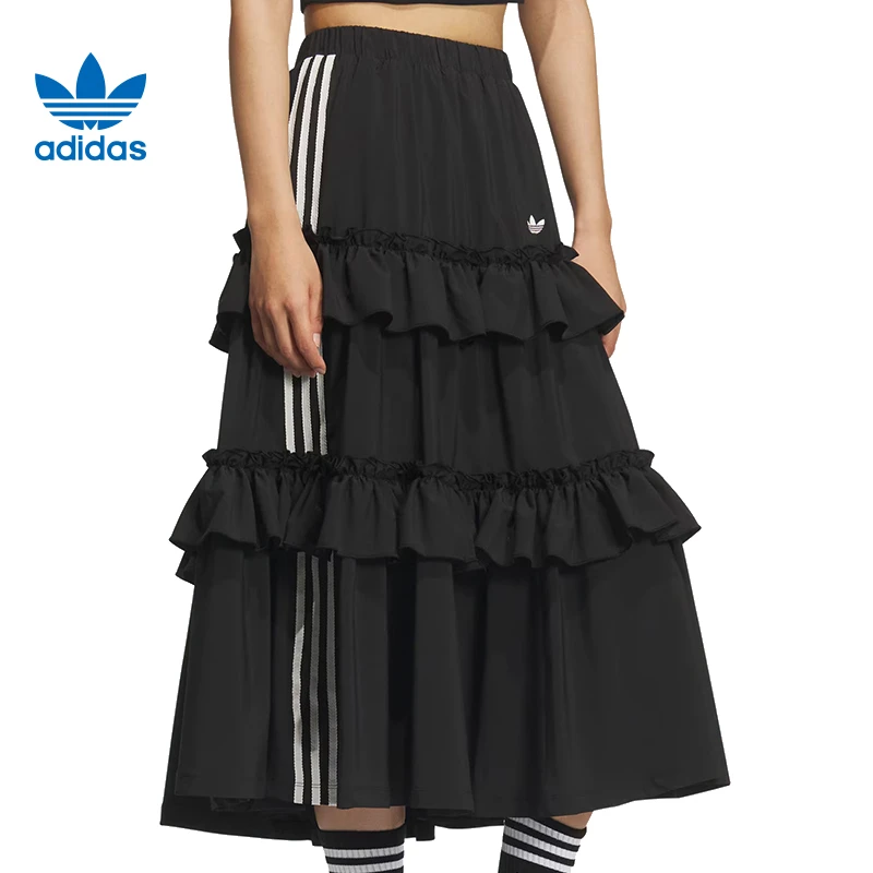 【劲浪】adidas阿迪达斯三叶草秋季女子运动休闲半身裙裙子KQ6505