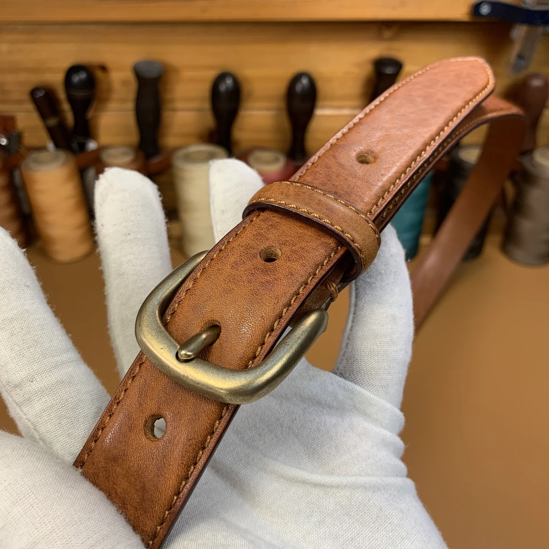 高大威女士腰带3.0【双面起鼓头层真皮裤腰带腰带+杜克普走线】