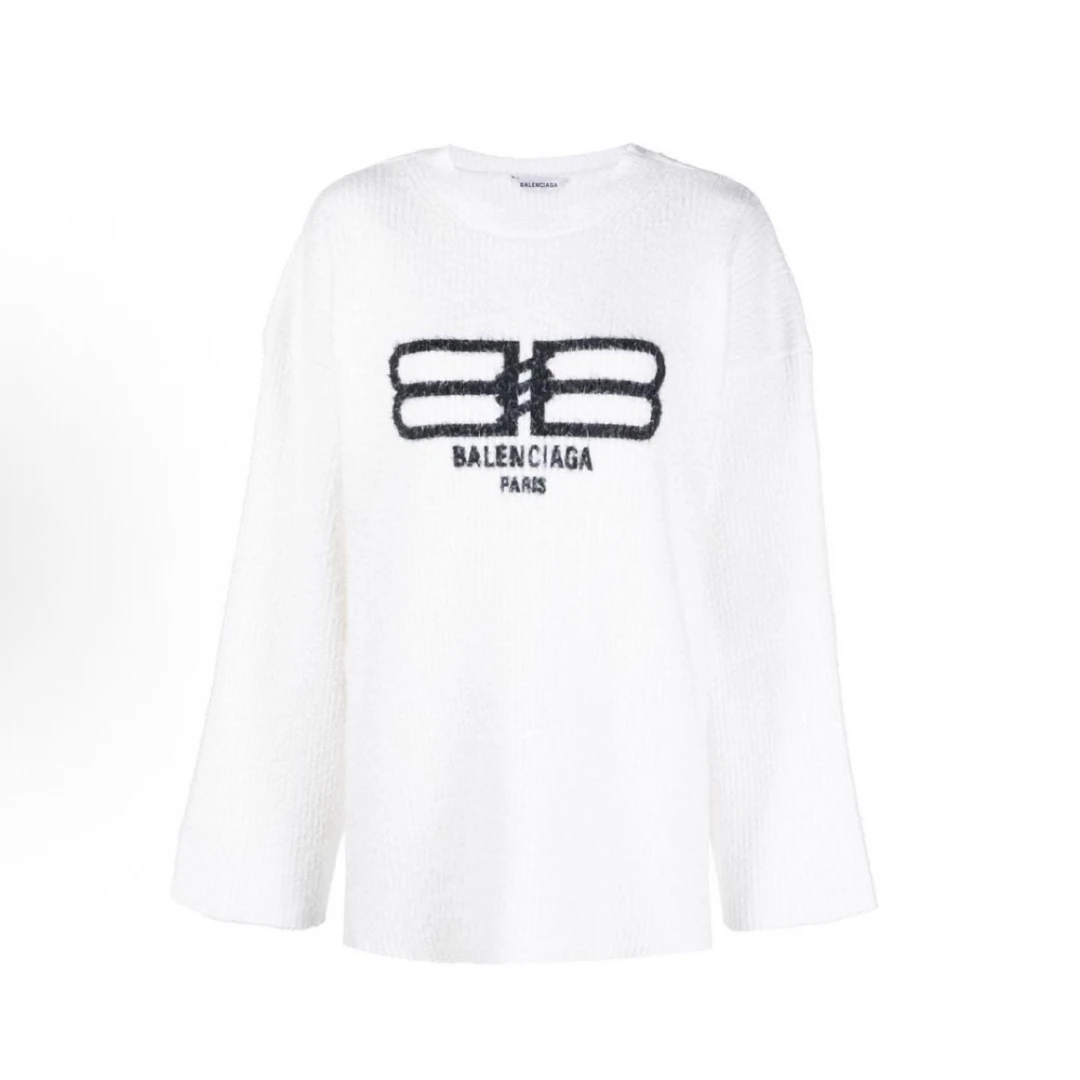 未使用 Balenciaga/巴黎世家 XS码/锁扣字母印花Logo毛衣针织衫