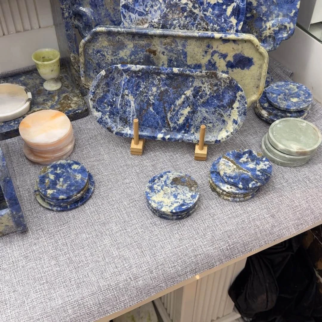 石材玻利维亚蓝茶杯垫