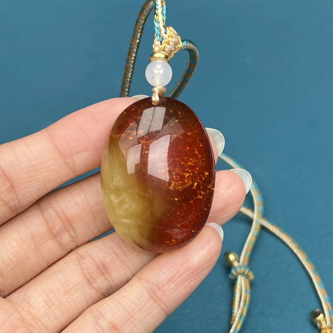 Y5448天然原矿蜜蜡水滴吊坠 28*38*15mm抖音基地质检发货