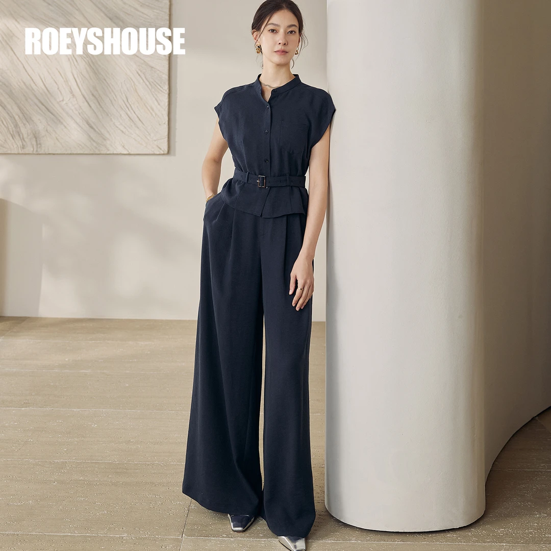 【小云总专享】罗衣时尚感高腰阔腿裤2025夏新款通勤百搭裤子12460