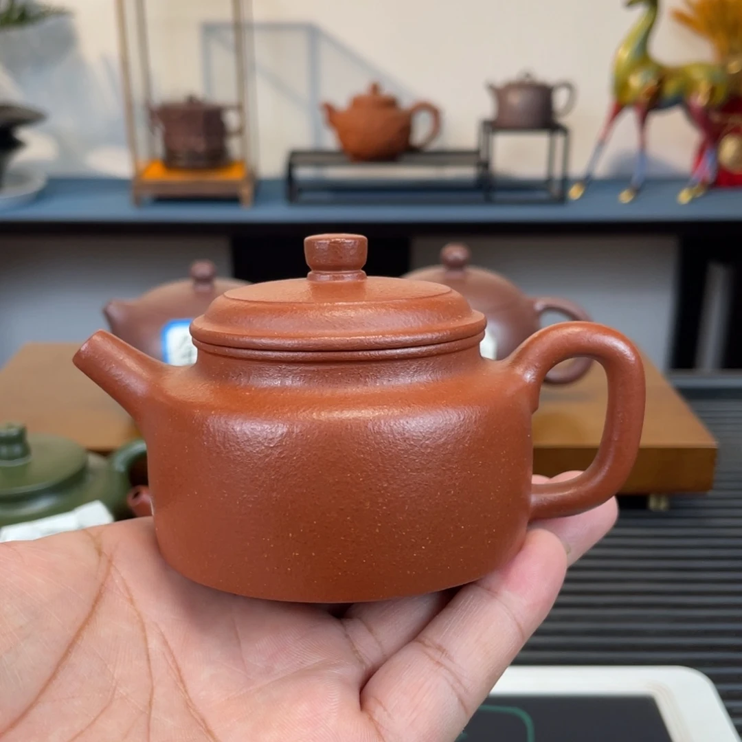 茶壶紫砂红降坡德钟140cc