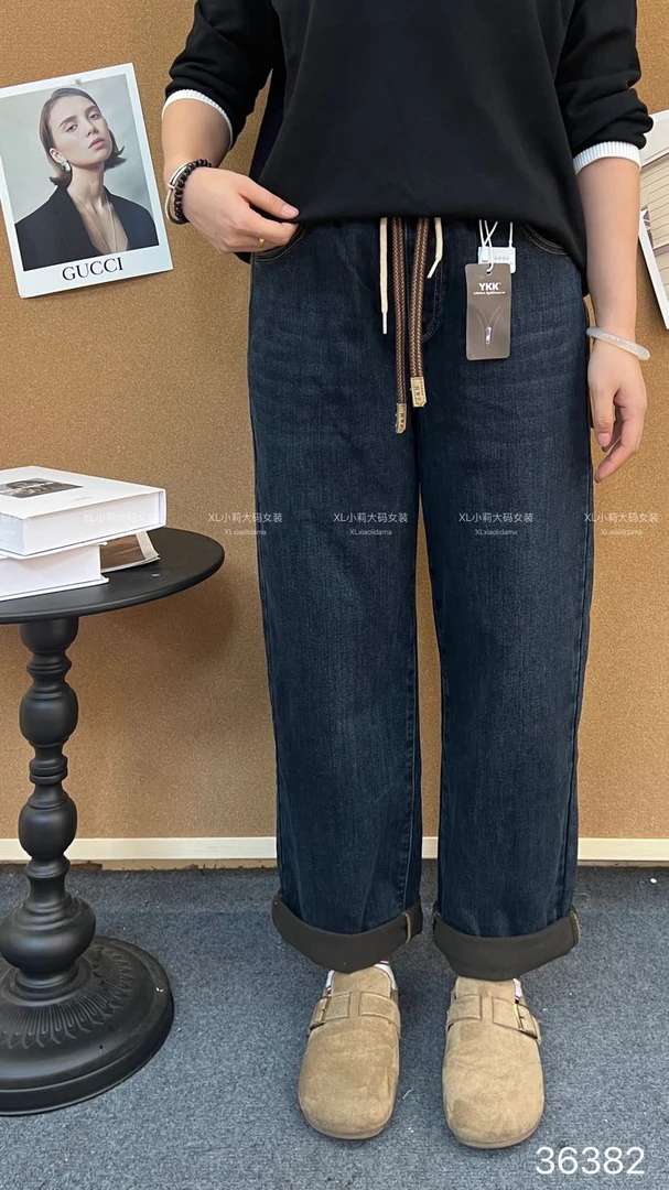 【李姑娘专属】36382加绒牛仔男友裤