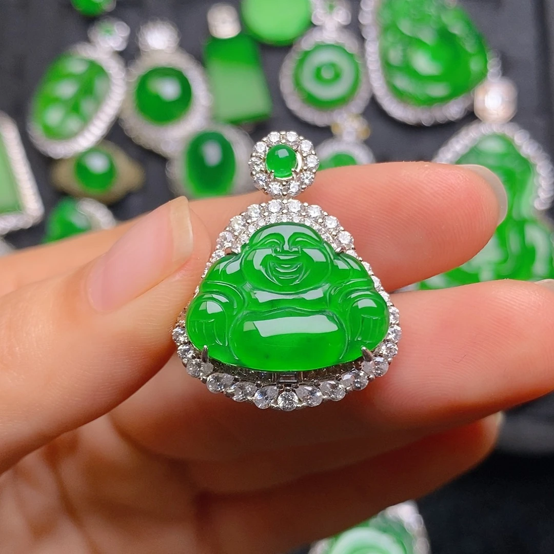 翡翠银S925镶嵌颈饰