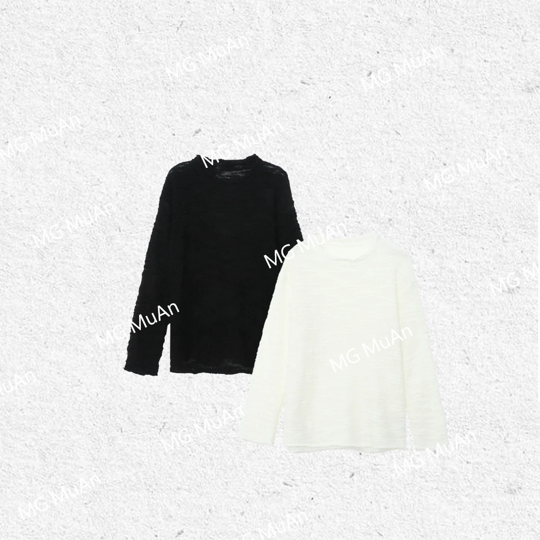 MG.毛毛【圈圈纱上衣】定制255克肌理套头针织打底上衣宽松DG3-072