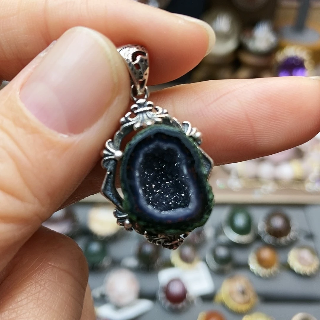 水晶项链银S925镶嵌山**长