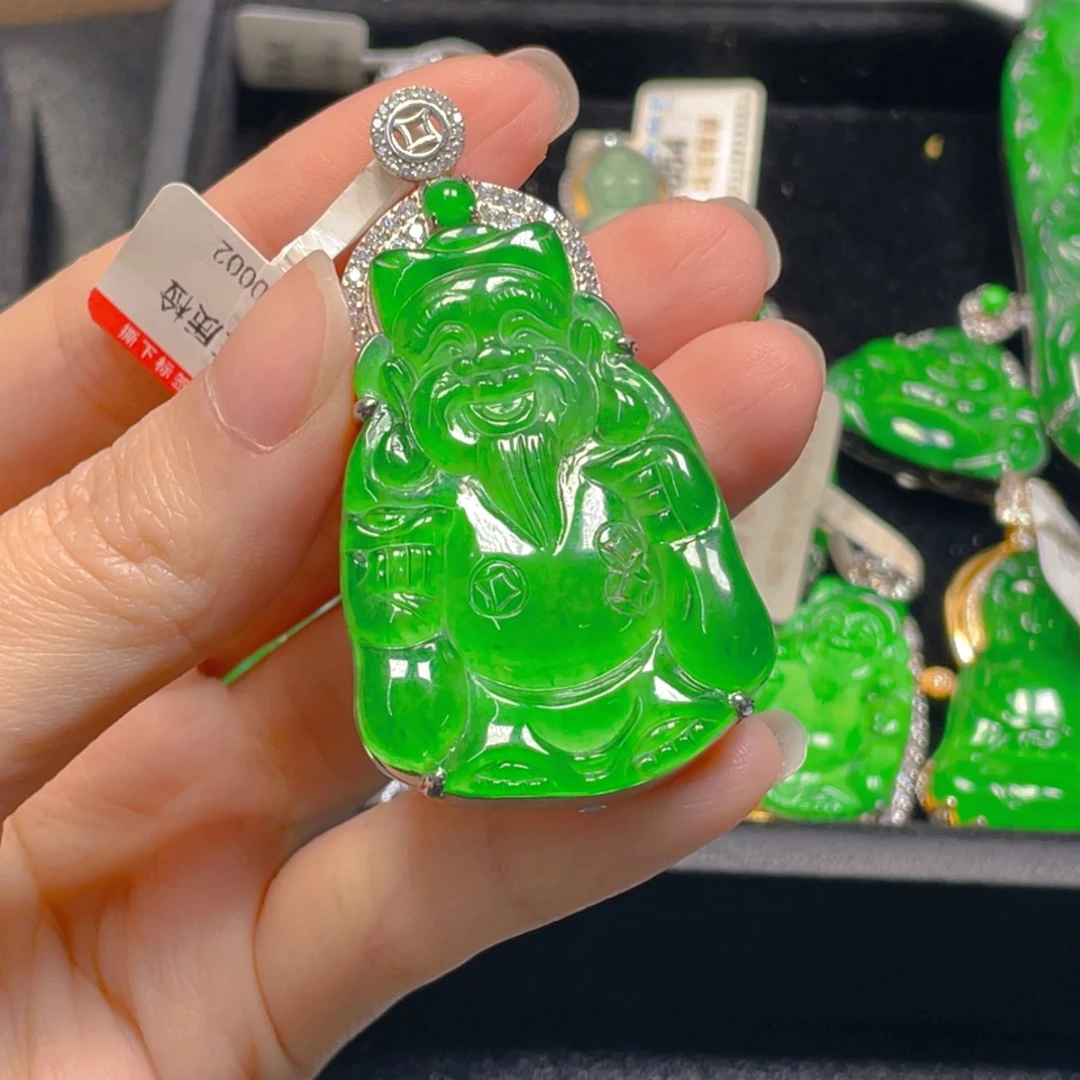 翡翠银S925镶嵌吊坠(不含链)