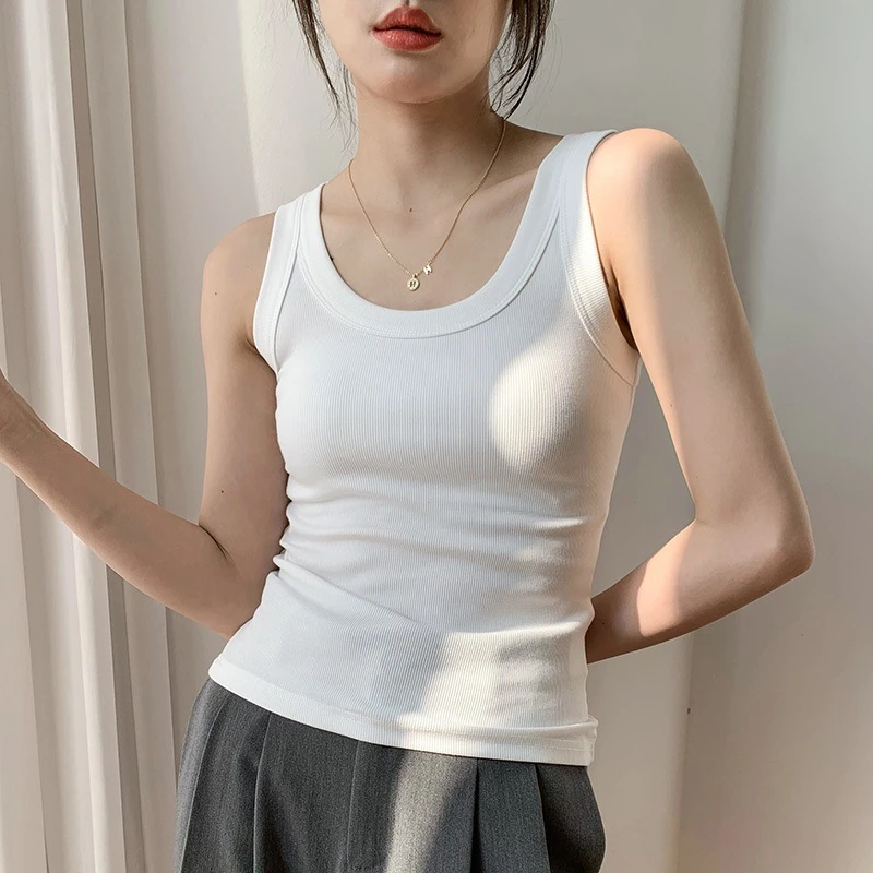 【美衣坊】抖音白色针织背心女夏季内搭打底无袖小吊带性感显瘦外