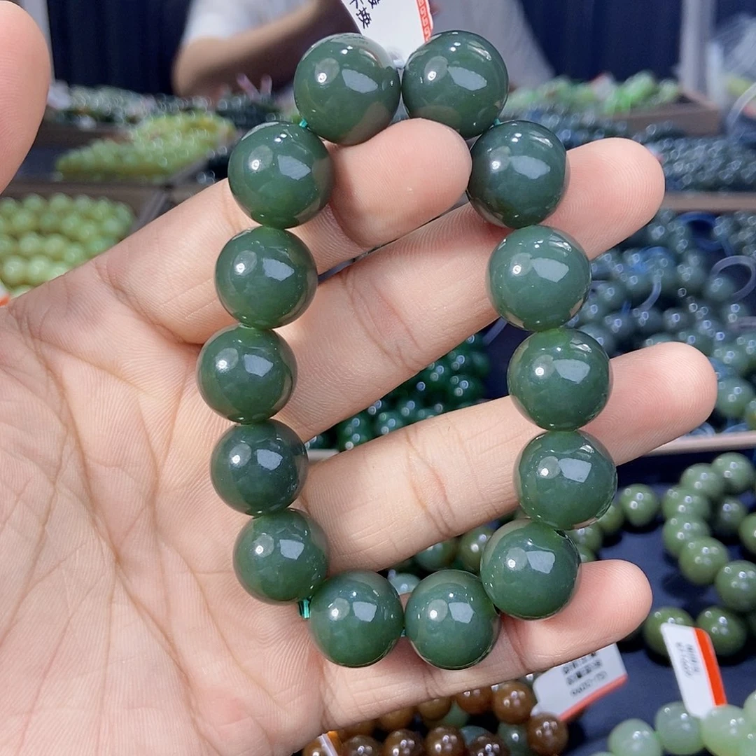 手串未镶嵌和田玉纯天然卡16新疆且末料且末蓝手串多样性发一