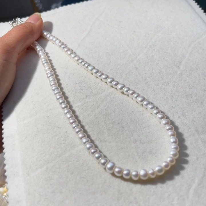 淡水珍珠胸饰银S925镶嵌