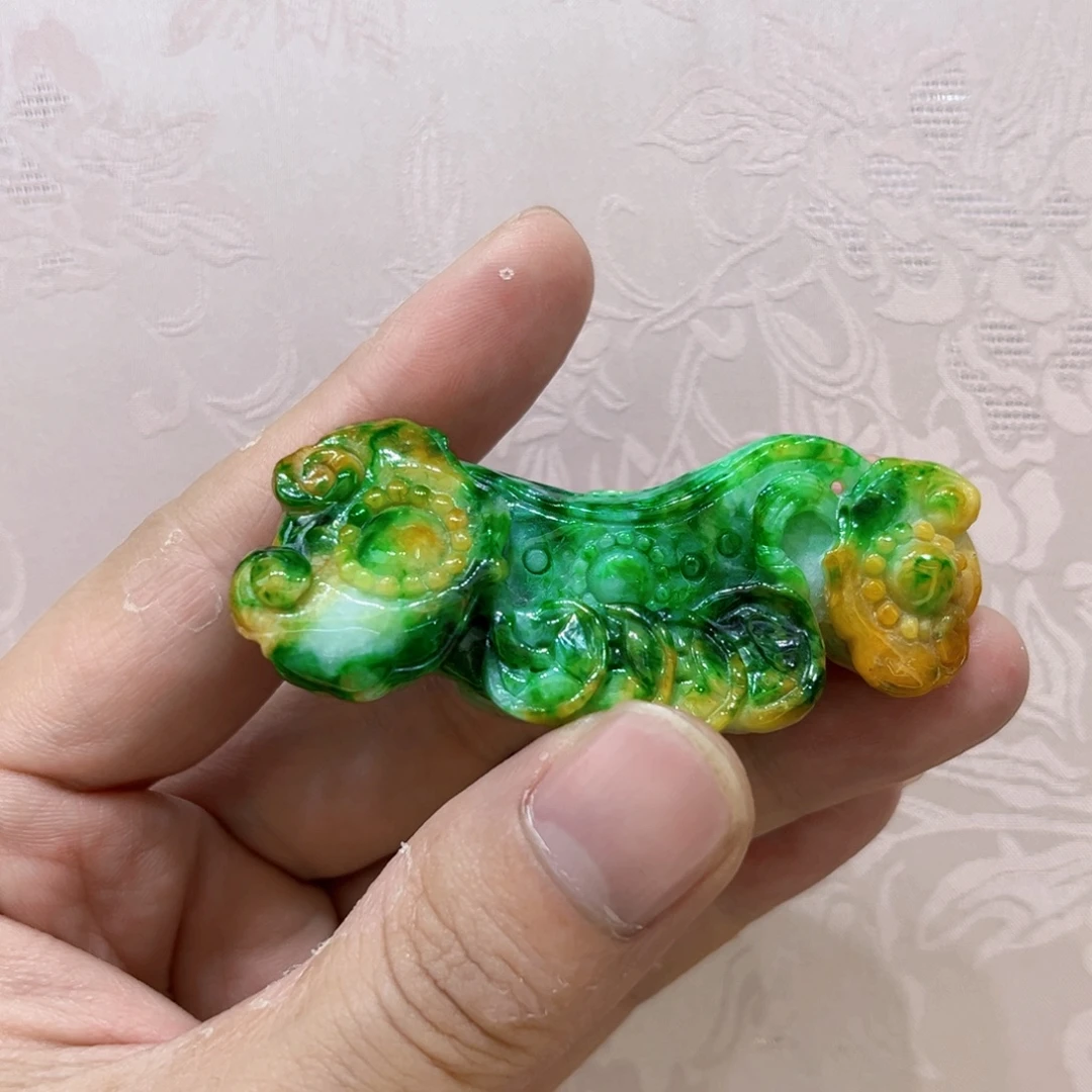 湖***梦翡翠银S925镶嵌吊坠(赠链)代编织