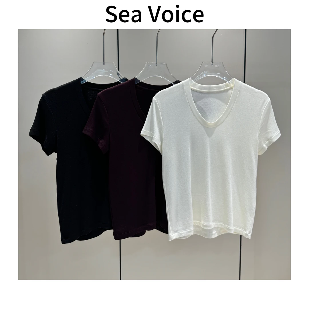 【瑾儿私服】U领【莱赛尔天丝+绵羊毛】 小飞袖设计感气质T恤