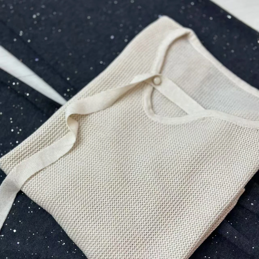 飘带马甲设计感时尚百搭套头漂亮别致针织背心040903