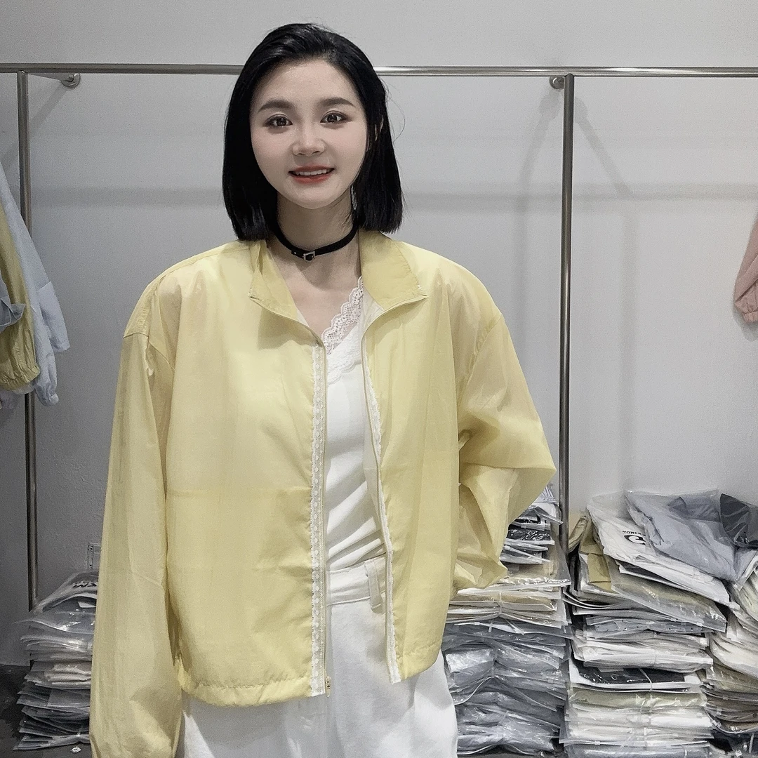 LMM 8581 2025春季新款韩版时尚立领拉链下摆抽绳简约时尚防晒