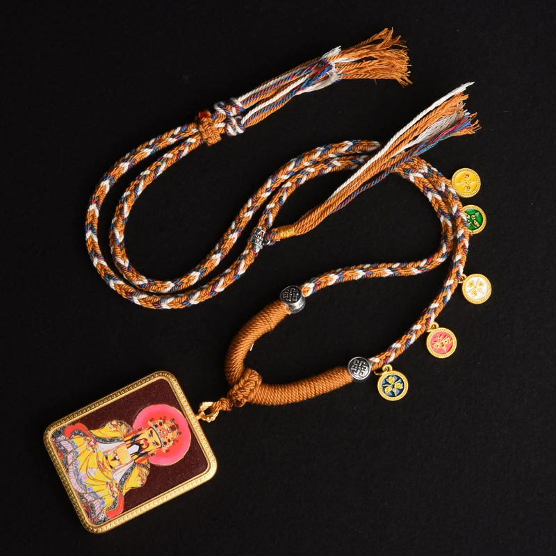 朱砂五爷财神唐卡吊坠316L钛钢外壳2025年礼品