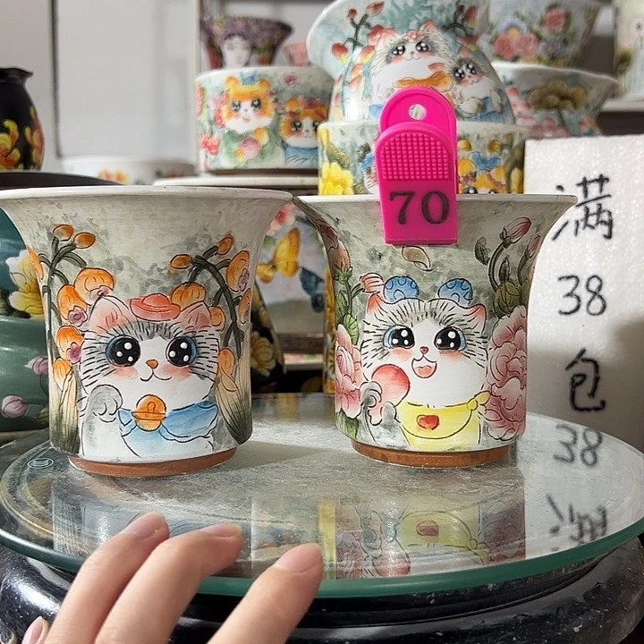 景德镇手绘花盆幸运花盆