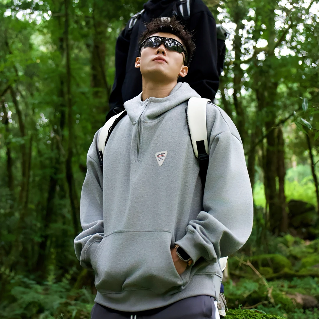 andtime重磅卫衣连帽秋冬国潮牌美式高街休闲运动刺绣情侣装帽衫