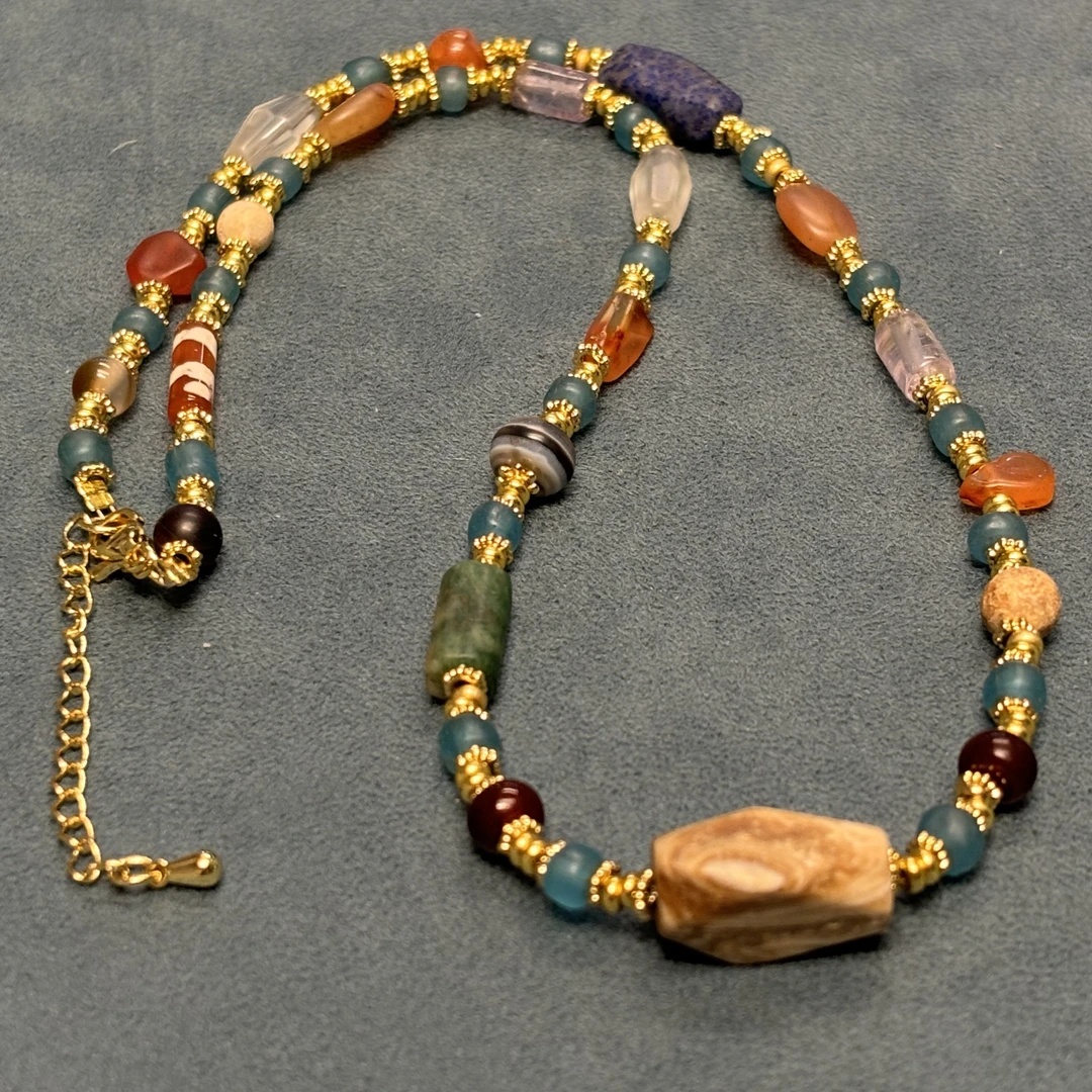 合浦老琉璃项链设计款#古珠