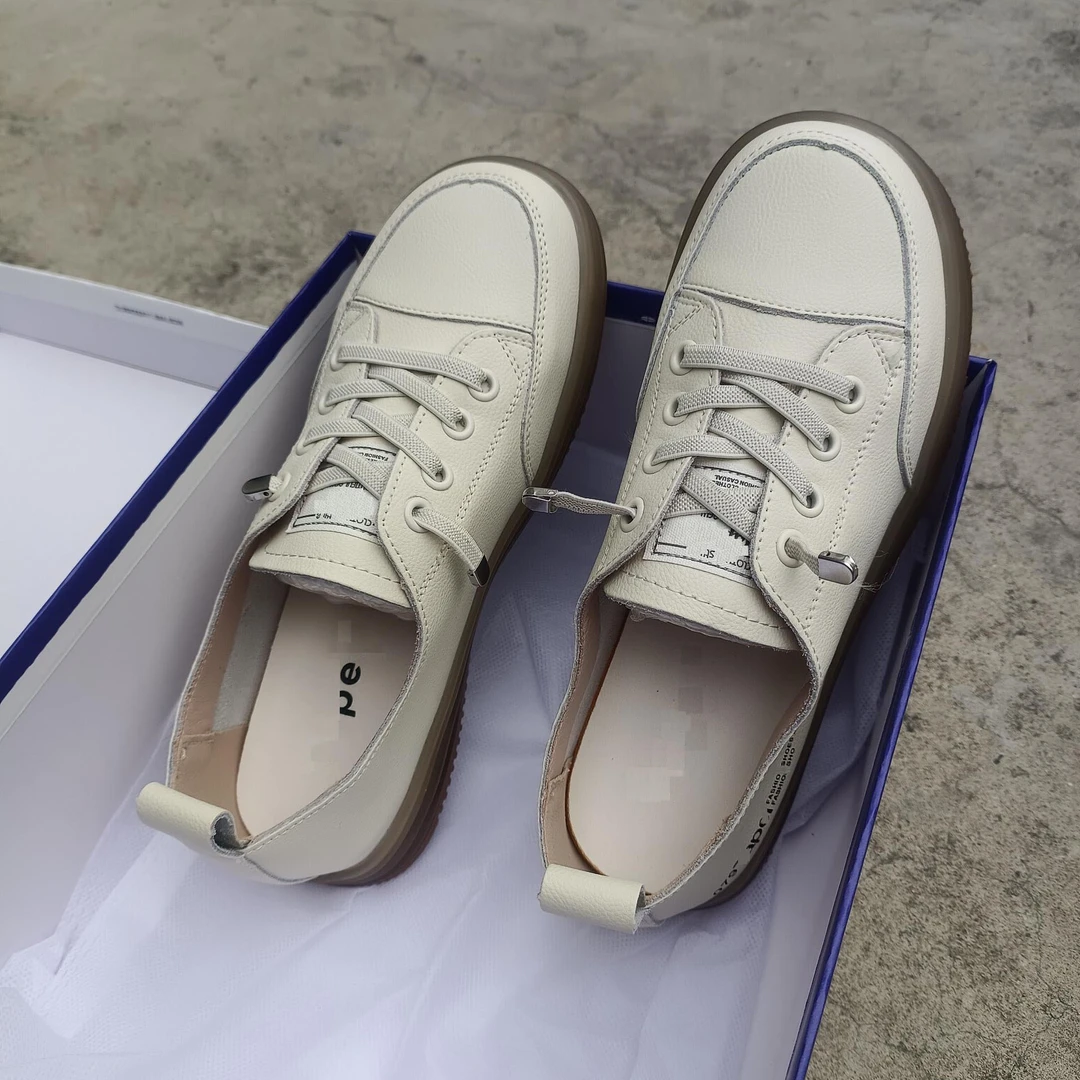 女鞋真皮小白鞋平底单鞋