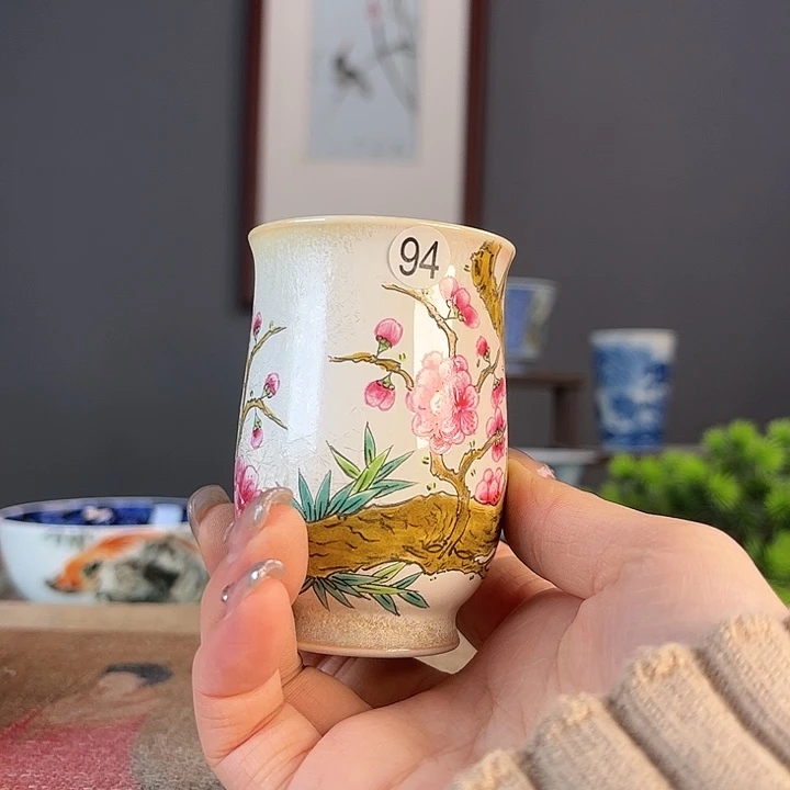 摆件景德镇陶瓷茶杯多人