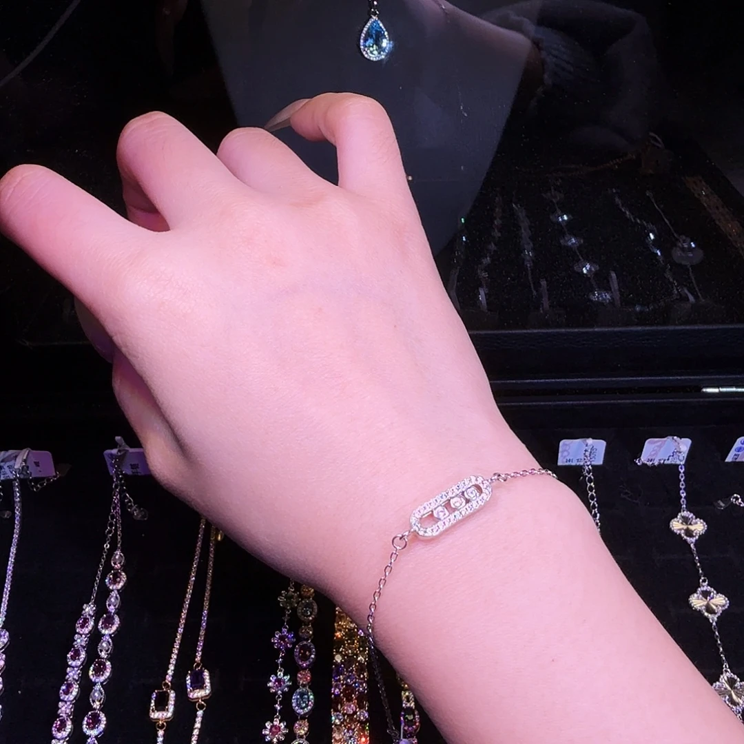 锆石非金属925银灵动手链