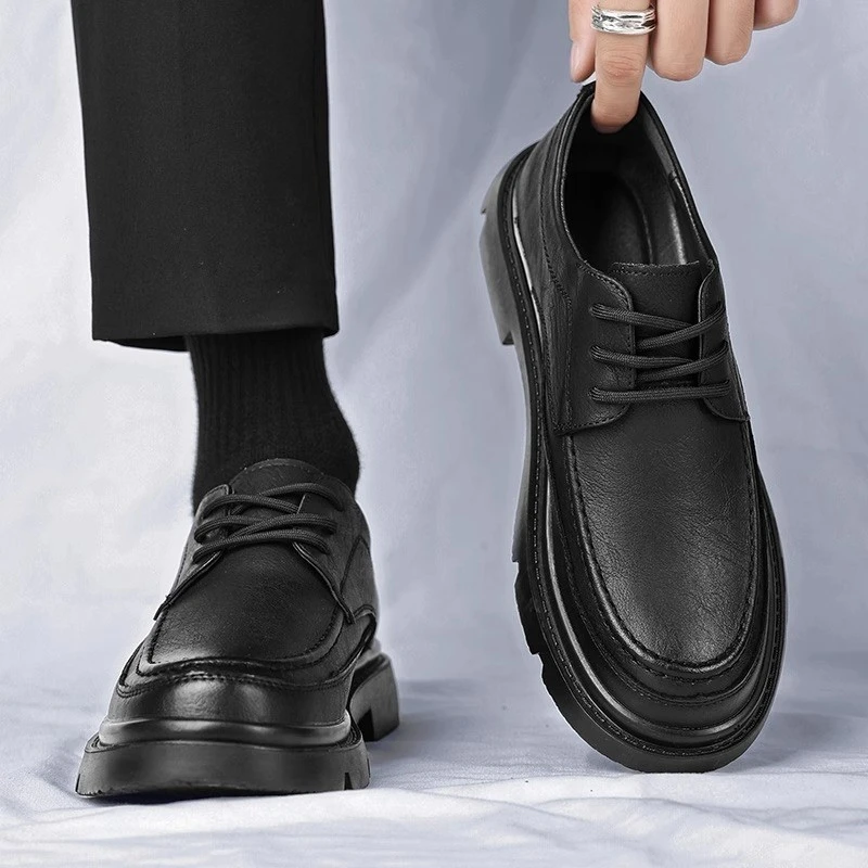 大头皮鞋男士2025新款夏季商务休闲西装大码46增高47温州48德比鞋
