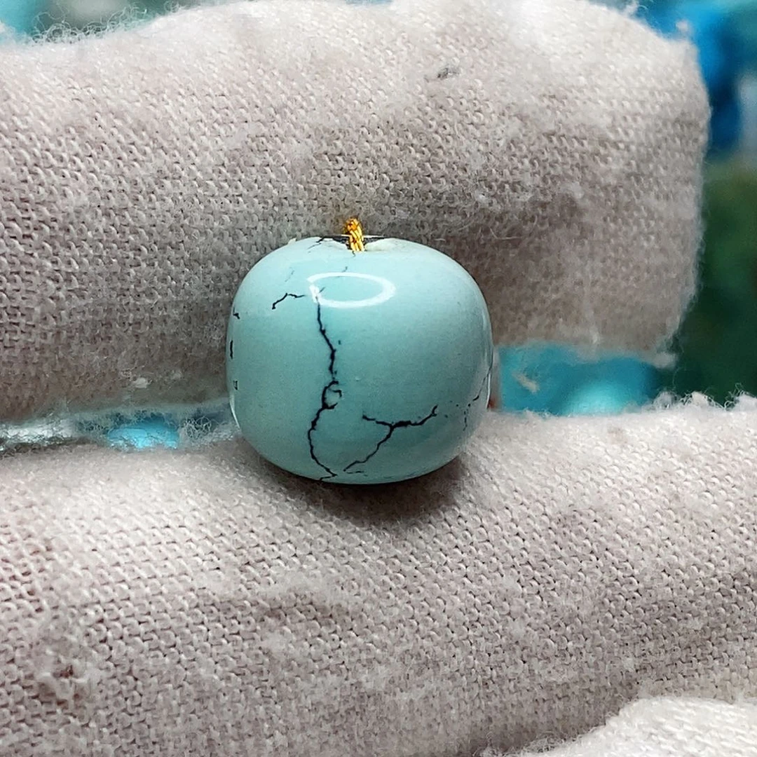 绿松石未镶嵌天然原矿 地大质检12.2mm