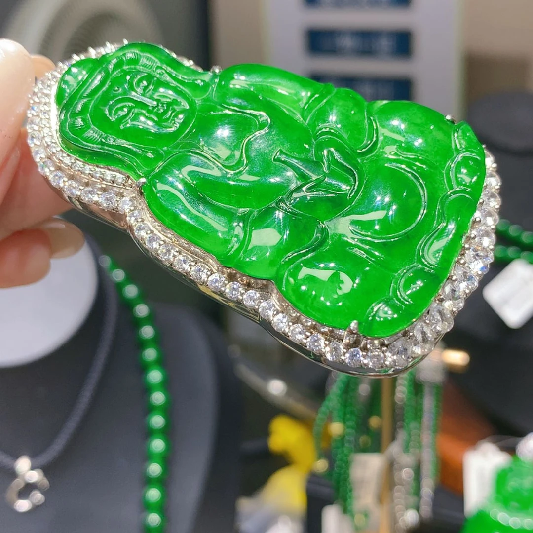 【闪购商品】颈饰银S925镶嵌翡翠6柒姐