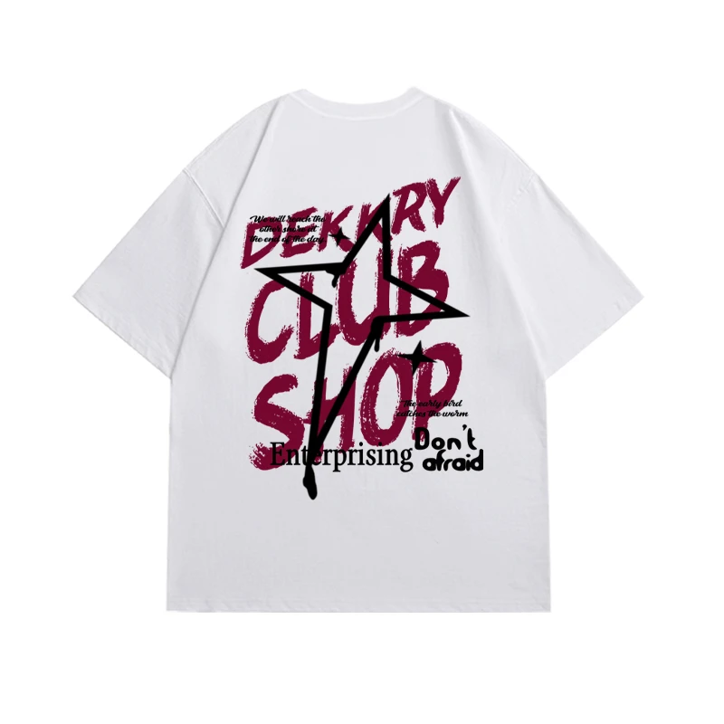 特大码300斤美式设计感字母印花短袖T恤夏季潮流百搭宽松纯棉上衣