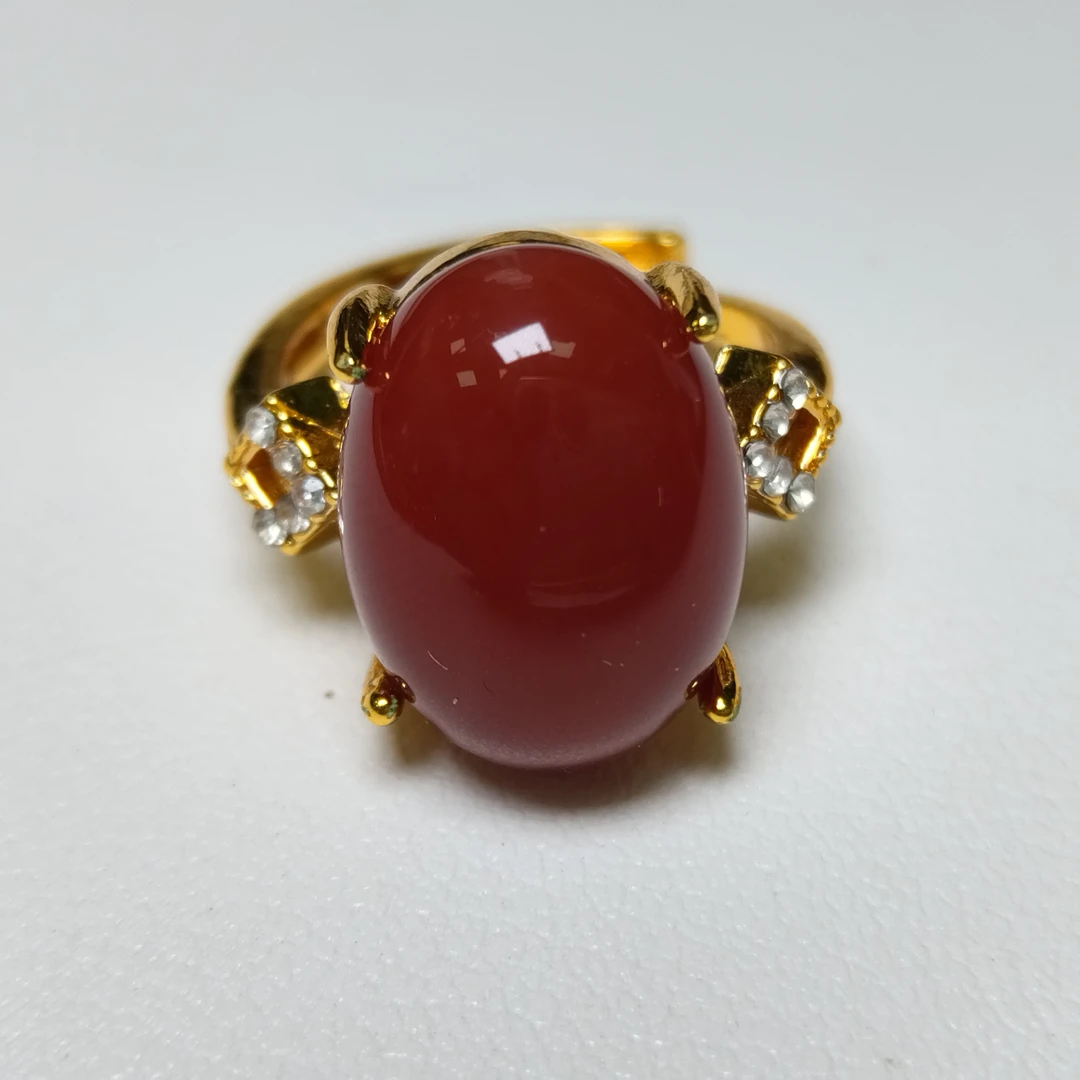 【侯总专属】天然冰红玛瑙 戒指-合金