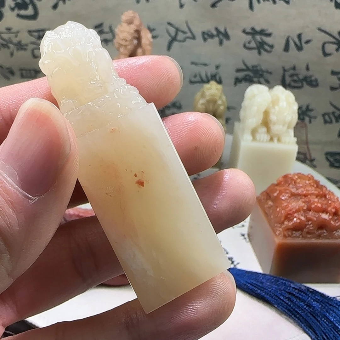 印石寿山石老挝石保利石瑞兽印章印钮