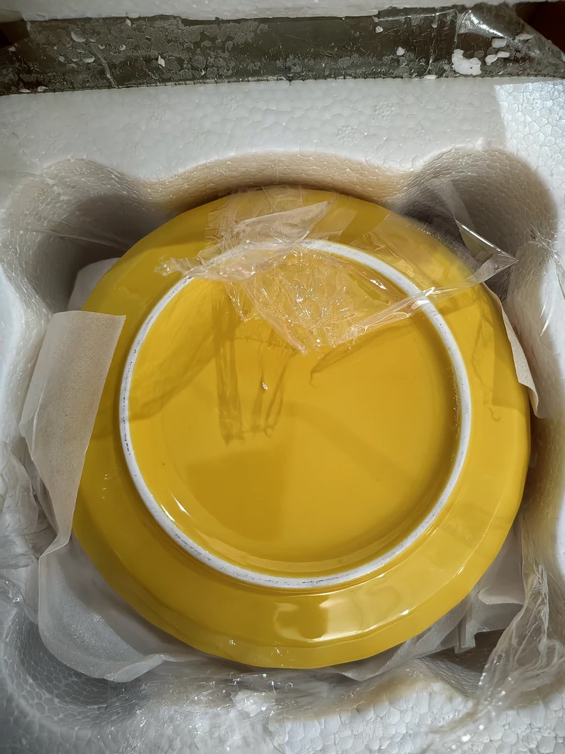 【花色313】马卡龙黄色7盘6只陶瓷釉下彩菜盘