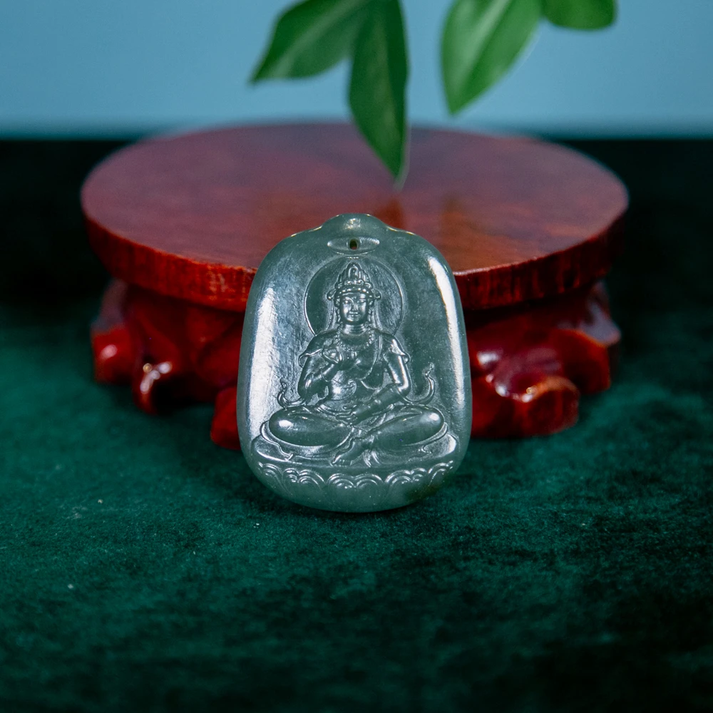 和田玉碧玉浮雕挂件SJYQ10084