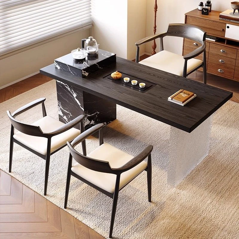 意式轻奢实木阳台岛台茶桌椅组合泡茶台高端家用2025新款